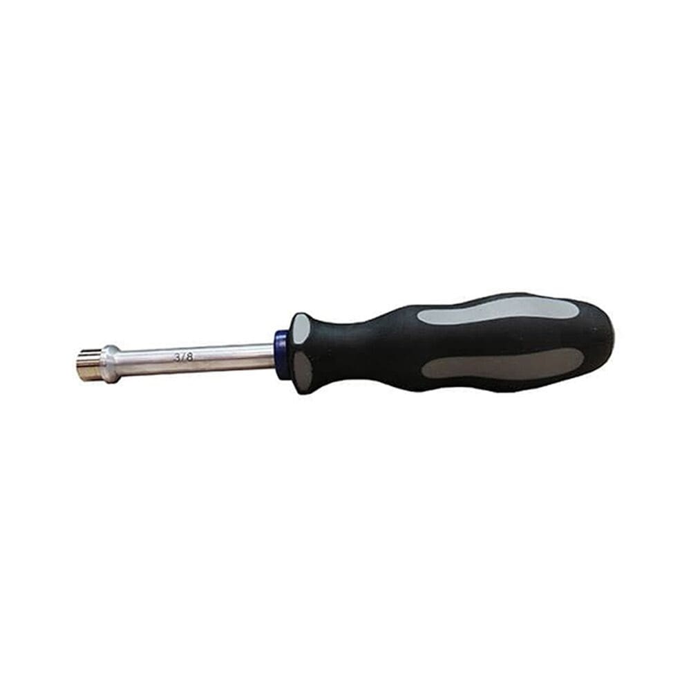 Black-handled screwdriver with metal shaft