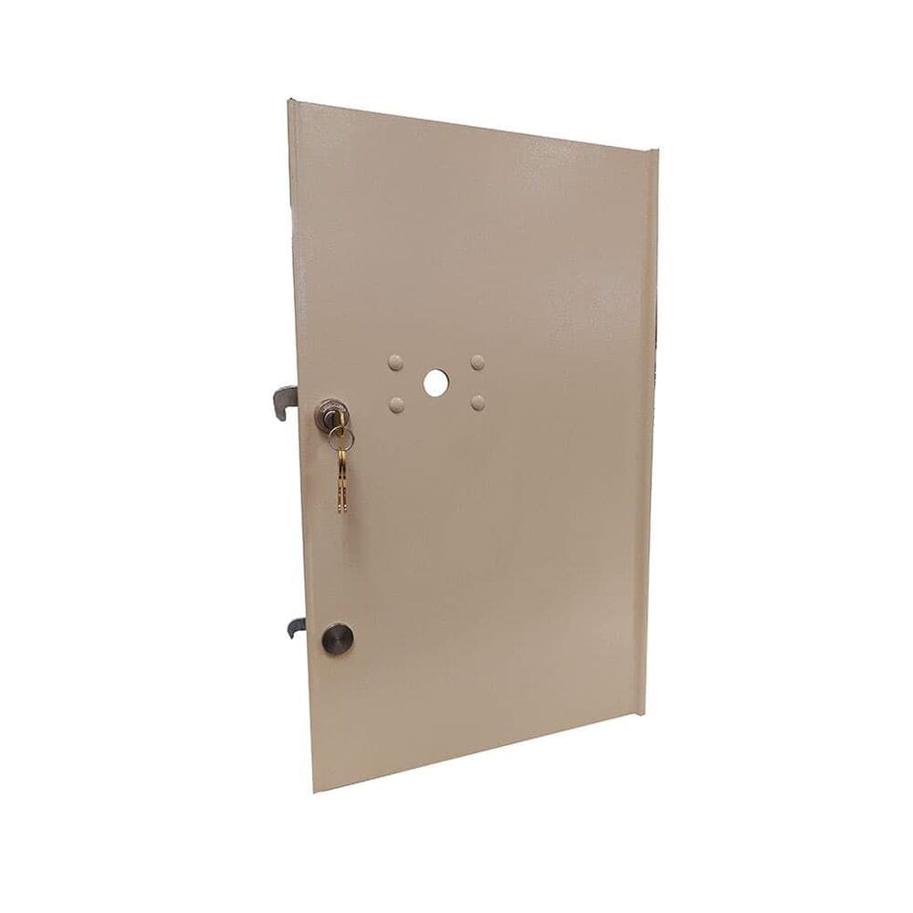 Metal door panel with key lock