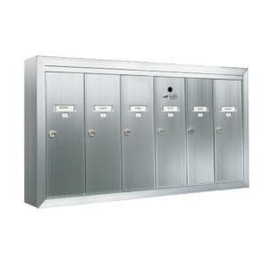 Metallic wall-mounted mailbox unit