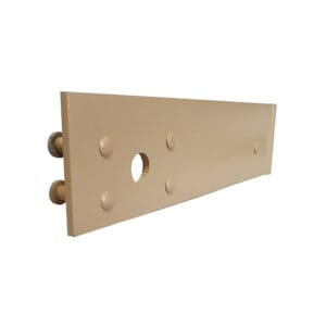 Metal plate with bolts and hole