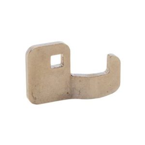 Metal bracket with square hole.