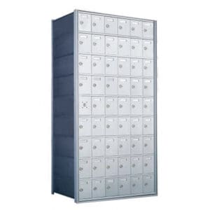 Wall of secure postal boxes
