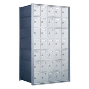 Gray storage locker unit