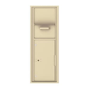 Secure beige mailbox for outdoor use