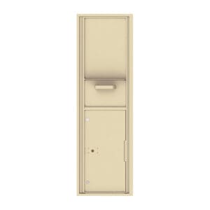 Secure beige mailbox with lock