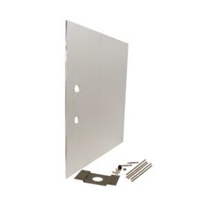 Metal door with installation hardware set.