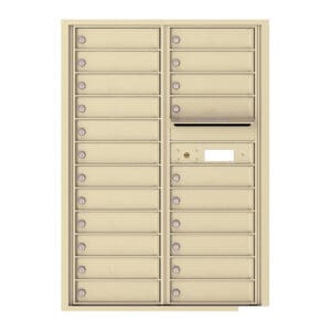 Beige multi-unit mailbox system
