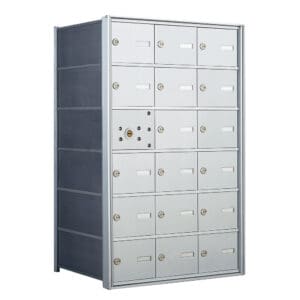 Multi-door mail storage cabinet
