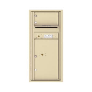 Beige vertical mailbox with lock