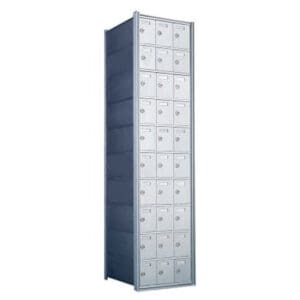 Vertical locker system featuring individual locks