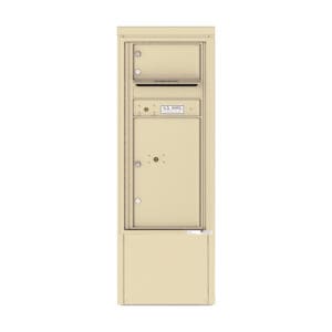 Tan mailbox with secure lock