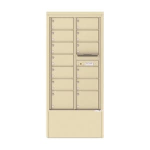 Beige multi-unit mailbox system