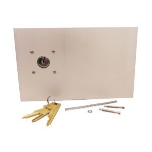 Lock panel with keys and installation parts.