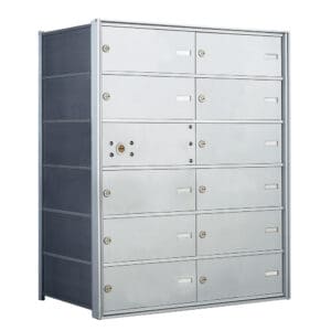 Metallic storage lockers with multiple compartments