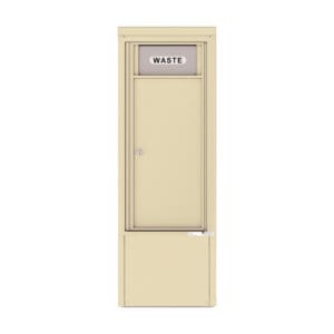Beige wall-mounted waste bin