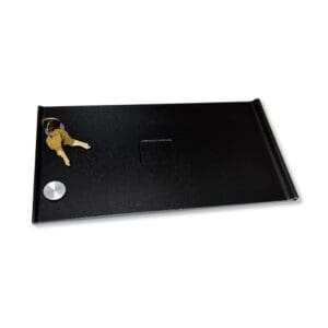 Rectangular tray holding a key set