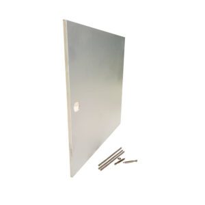 Metal panel with screws and bolts set.