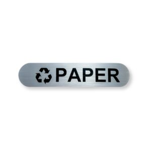 Recycling sign for paper materials.