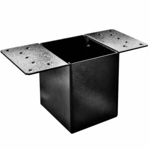 Black metal bracket with flanges
