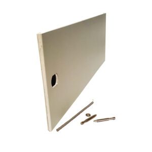 Drywall board with screws and anchor.