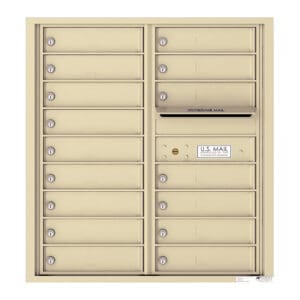 Clustered mailboxes with outgoing mail slot.