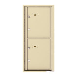 Metallic double mail slot door