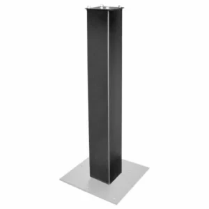 Tall metal stand on flat surface