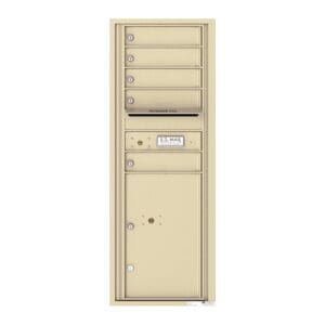 Beige parcel locker with mail slots