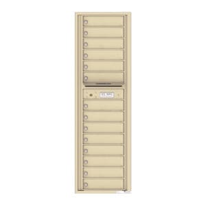 Vertical beige mailbox with multiple compartments