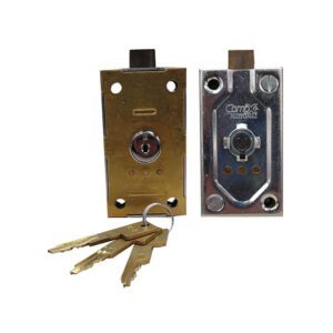 Two door locks with three keys.