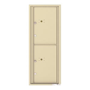 Beige double-compartment mailbox