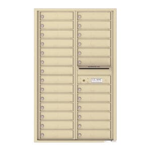 Beige community mailbox unit