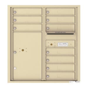 Clustered mailbox with multiple compartments.
