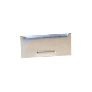 Metal razor blade on white background.