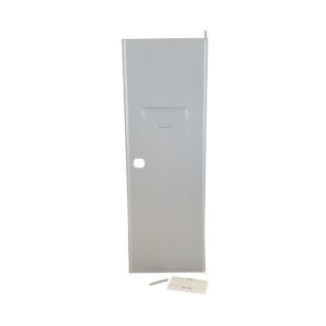 Metal panel door with installation kit.