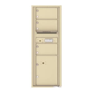 Beige wall-mounted mailbox with compartments