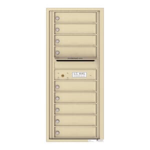 Beige postal box with individual compartments