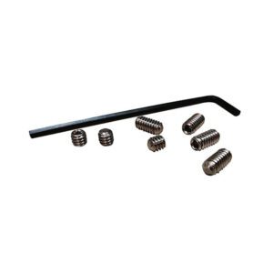 Hex key with multiple threaded grub screws.