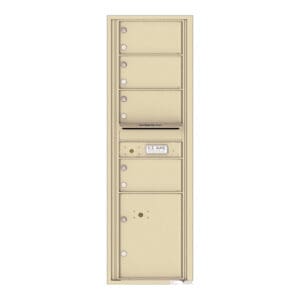 Vertical beige mailbox with compartments
