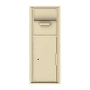 Beige wall-mounted parcel drop box